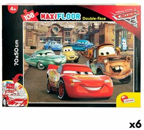 Детски Пъзел Cars Двустранно 108 Части 70 x 1,5 x 50 cm (6 броя)