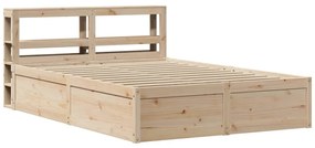 3306339 vidaXL Рамка за легло с табла, 150x200 см, борово дърво масив