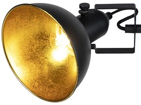 Индустриална подова лампа черна със злато 3-светлина - Tommy