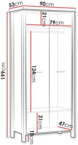 Гардероб Indygo 2-врати-Ladi