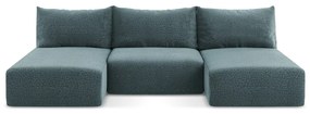Тюркоазен разтегателен ъглов диван с място за съхранение Kalena – Makamii