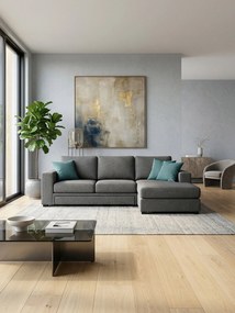 Ъглов диван Lina plus-Gkri Skouro-265 x 150 cm-Left