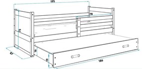 Легло Riccon II-White - Γραφίτης-200 x 90