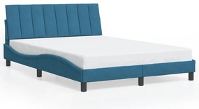 3207847 vidaXL Рамка за легло без матрак Hanko, синя, 140x190 см, кадифе