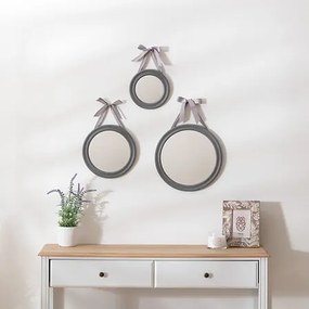 Сет огледалa с панделка atmosphera Alexia, 3бр, Сив