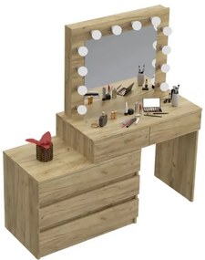 Тоалетна масичка с LED огледало Nicole Дъб craft