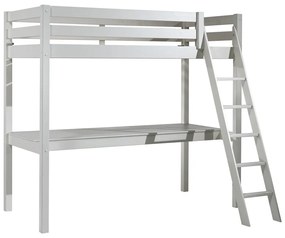 Бяло повдигнато детско легло от масивен бор 90x200 cm PINO – Vipack