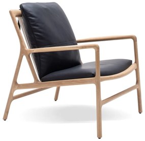 Кожен фотьойл в черно-натурален цвят Dedo - Gazzda