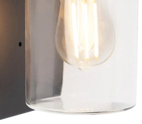 Интелигентна външна стенна лампа черна IP44 с Wi-Fi ST64 - Jarra