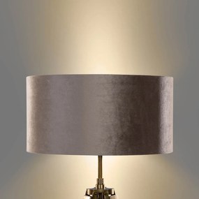 Подова лампа с триножен крак от месинг и абажур от кафяв велур 50см - Cortin