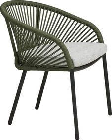 Зелен градински стол метален/подплатен Novella – House Nordic