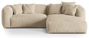 Бежов кадифен модулен ъглов диван (десен ъгъл) Martina – Micadoni