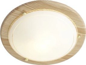 Класическа таванна лампа естествена с бяло стъкло - Mesiac