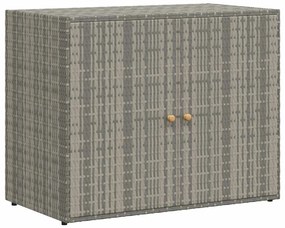 319869 vidaXL Градински шкаф за съхранение сив 100x55,5x80 см полиратан
