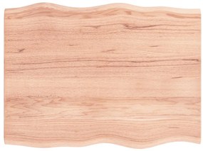 363944 vidaXL Плот за маса светлокафяв 80x60x2 см третиран дъб масив жив ръб