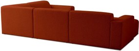 Ъглов диван от букле в тухлен цвят ("U" форма) Roxy – Scandic