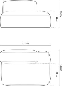 Зелен модул за диван (десен ъгъл) Martina – Micadoni Home