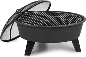 Blumfeldt Nolana, 2-в-1 огнище, Ø73 cm, защита срещу искри, Ø64 cm грил, стомана черно