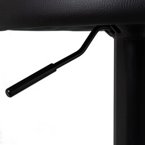 Черни бар столове в комплект от 2 бр. с регулируема височина от имитация на кожа (височина на седалката 72 cm) – Casa Selección