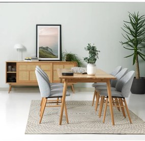 Сгъваема трапезна маса с дъбов плот в естествен цвят 190x90 cm Barrali – Unique Furniture