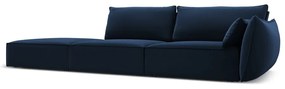 Тъмносин кадифен диван десен ъгъл 264 cm Vanda – Mazzini Sofas