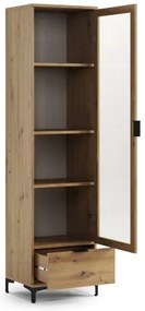 Витрина ЛАНА W-50 Artisan Oak - ШКАФ С 1 ВРАТА С ЧЕКМЕДЖЕ