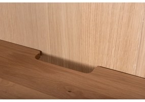 Бял/естествен нисък скрин от масивен дъб 118x100 cm Fina – Gazzda