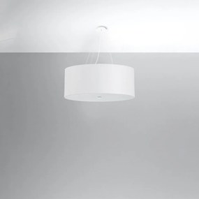 Бяло висящо осветително тяло с текстилен абажур ø 70 cm Volta – Nice Lamps