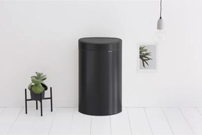 Кош за боклук Brabantia Touch Bin New 649733, 40 л, Безшумно и плавно затваряне, Плосък гръб, Черен