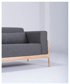 Тъмно сив диван с масивна дъбова конструкция , 210 см Fawn - Gazzda