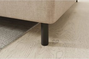 Бежов кадифен разтегателен ъглов диван с място за съхранение (десен ъгъл L форма) Barea – ELTAP