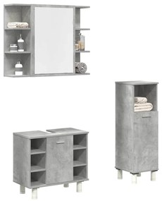3324854 vidaXL Комплект мебели за баня от 3 части бетонно сив инженерно дърво