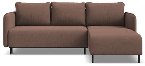 Розов разтегателен ъглов диван с място за съхранение (десен ъгъл) Luana – Makamii