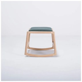 Отоман с конструкция от дъбово дърво и седалка от зелен текстил Dedo - Gazzda