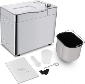 Хлебопекарна Nictemaw Baking Master, 550W, 25 програми, 3 степени, 500/750/900 гр, LCD, Отложен старт 13ч, Автоматичен дозатор, Сребрист