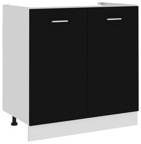 801197 vidaXL Долен шкаф за мивка "Lyon", черен, 80x46x81,5 см, инженерно дърво