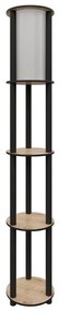 Подова лампа с рафтове 1xE27/40W/230V 150 см черен/кафяв