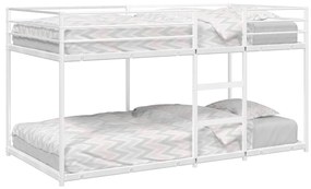 4019884 vidaXL Двуетажно легло без матрак Бяло 90x200 cm Стомана