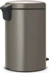 Кош за боклук с педал Brabantia NewIcon 649042, 20 л, Плавно затваряне, Противоплъзгаща основа, Сив