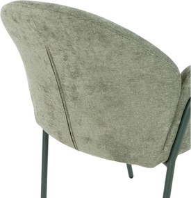 Зелени тапицирани трапезни столове в комплект 2 бр. Aslin – MOME