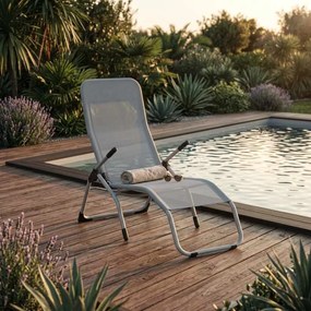 Сгъваем ергономичен градински шезлонг Loft S-Curve Texteline cветлосиво