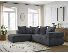 Тъмносив шенилов ъглов диван (ляв ъгъл/L форма) Whesley – Bobochic Paris