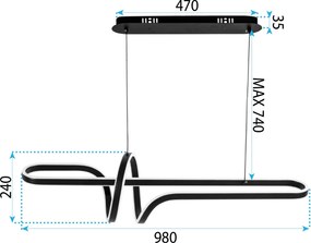 Лампа LED G038-CP Black