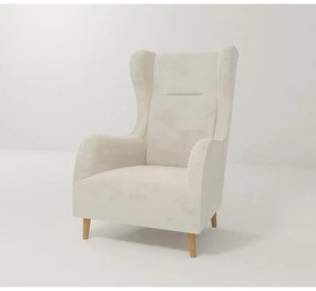 Кремаво кадифено кресло Carole - Ropez