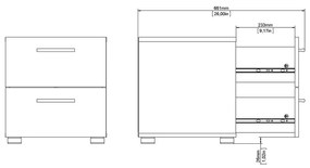 Бяло нощно шкафче в дъбов декор Pepe - Tvilum