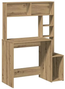 860444 vidaXL Бюро с рафтове, дъб артизан, 100x45x140 см, инженерно дърво