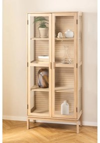 Витрина от дъбов декор в естествен цвят 80x180 cm Linley – Actona