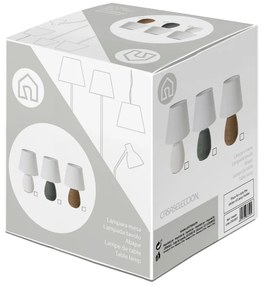 Кафява керамична настолна лампа с текстилен абажур (височина 27,5 cm) - Casa Selección