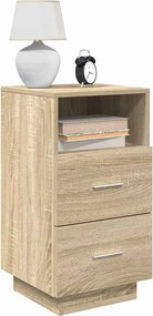 858582 vidaXL Нощно шкафче с 2 чекмеджета, дъб сонома, 36x36x68 см