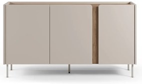 Кремаво-естествен скрин от декор от дъб 150x82,5x40,5 cm Lucile – Marckeric